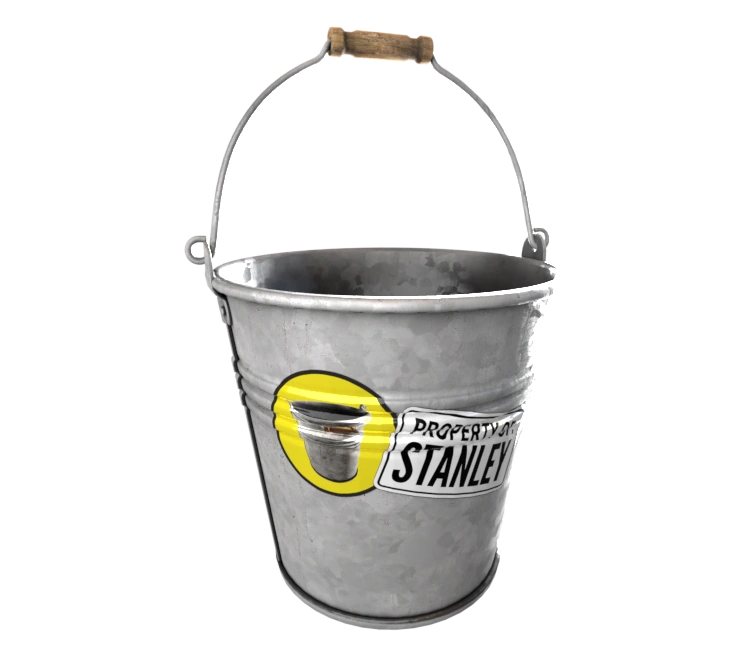 Bucket with Property of Stanley sticker